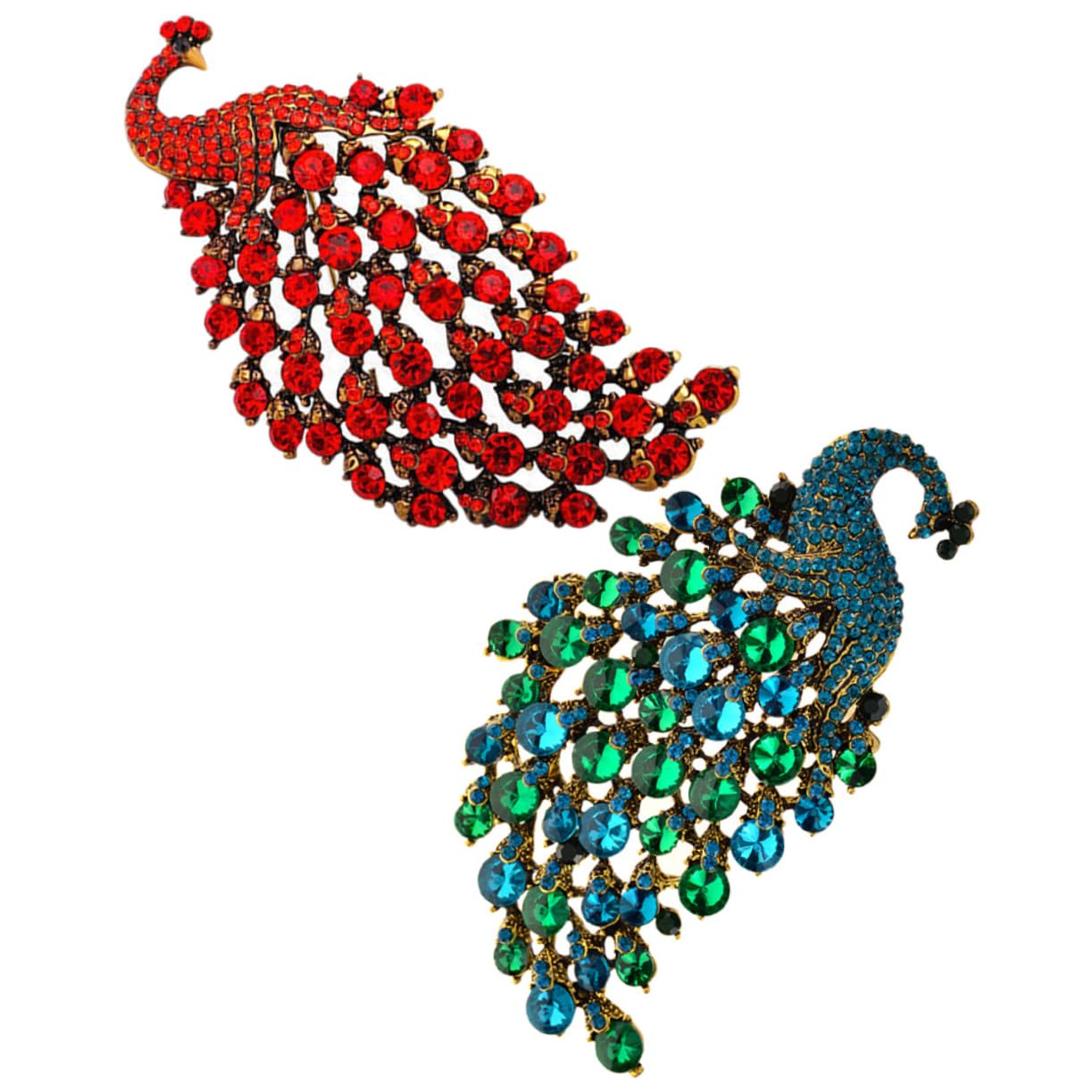 LIFKOME 6piezas Rhinestone Peacock Brooches Broches Decorativos De Para Mujeres Accesorios Elegantes Para Vestidos y Escotes