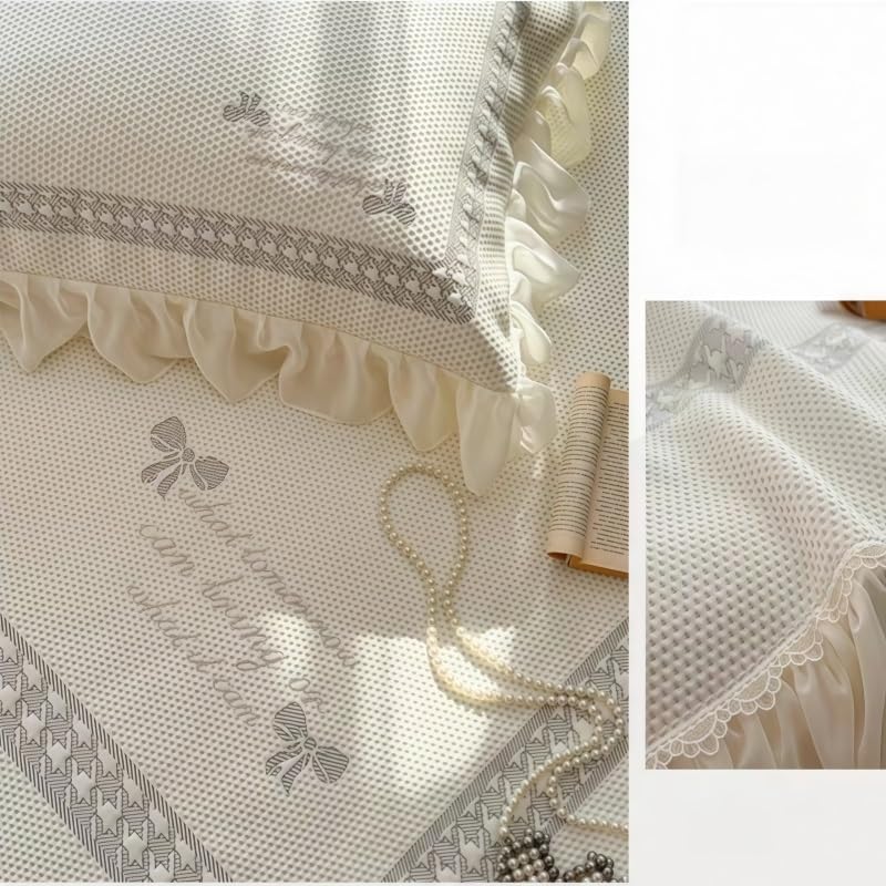 Bestickt Bed Skirt Betthusse Bettrock mit Rüschen Polyester 45cm Hohes Bett 150x200cm