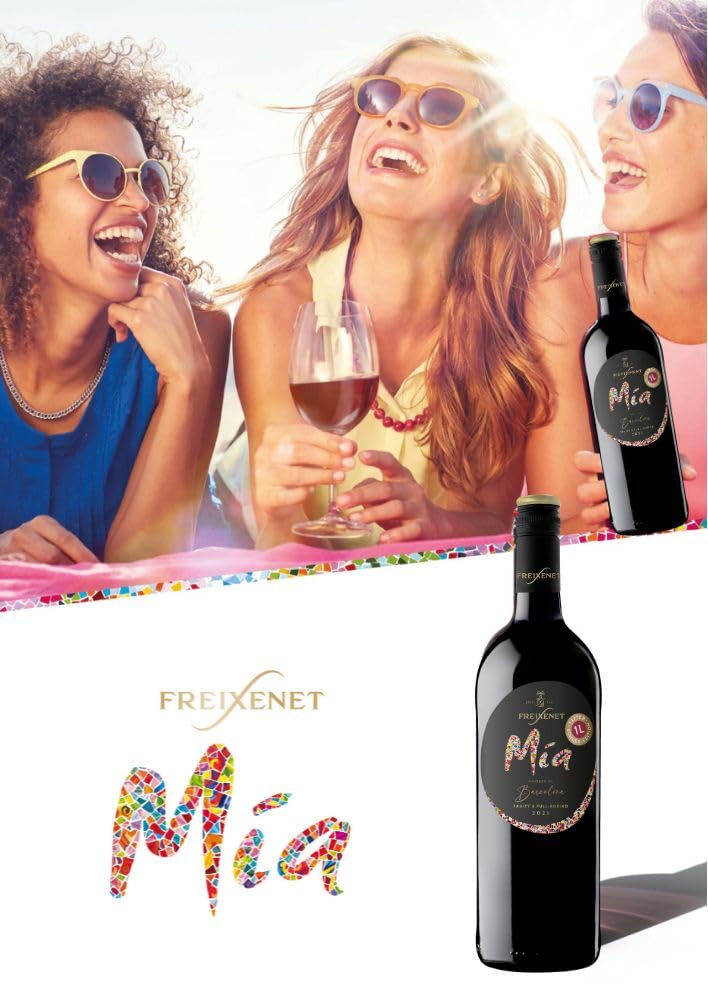 Freixenet Mia Tinto Rotwein halbtrocken (6 x 1 l) – Spanischer Rotwein mit fruchtigen Aromen von Beeren & Kirschen – Vollmundig & geschmeidig – Ideal zu Tapas, Pasta & Käse