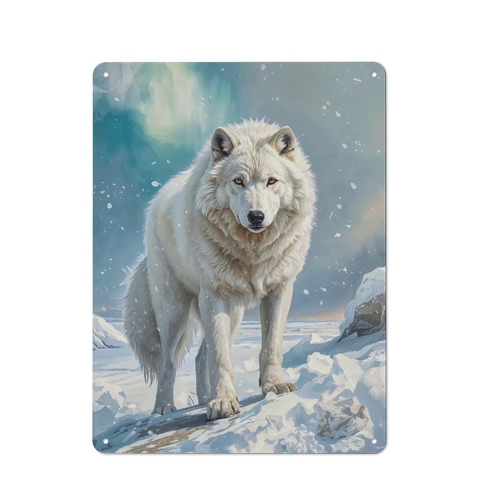 For Hobby Room Or Studio, Frostbound Sentinel Retro-style Tin Sign 40x30cm, for Room Styling Across Hobby Rooms And Studios