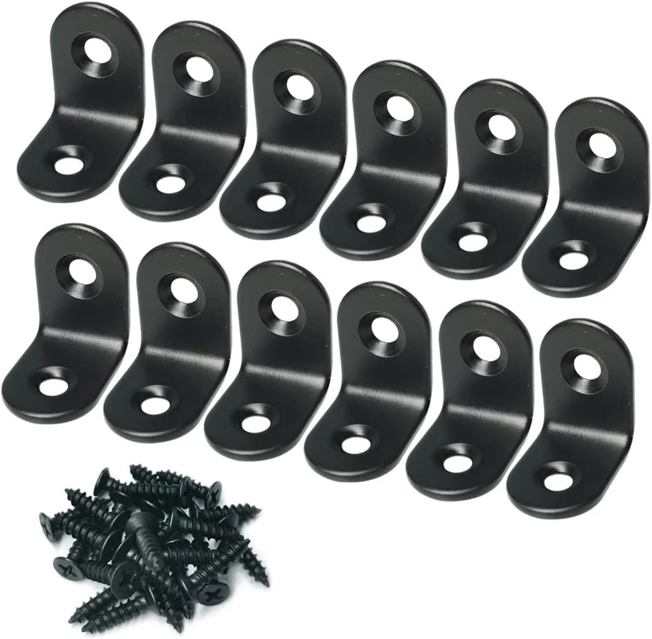 Corner Braces Bracket 36Pcs Corner Brace Right Angle Shelf Bracket Stainless Steel Black Corner Braces Joint with Screws