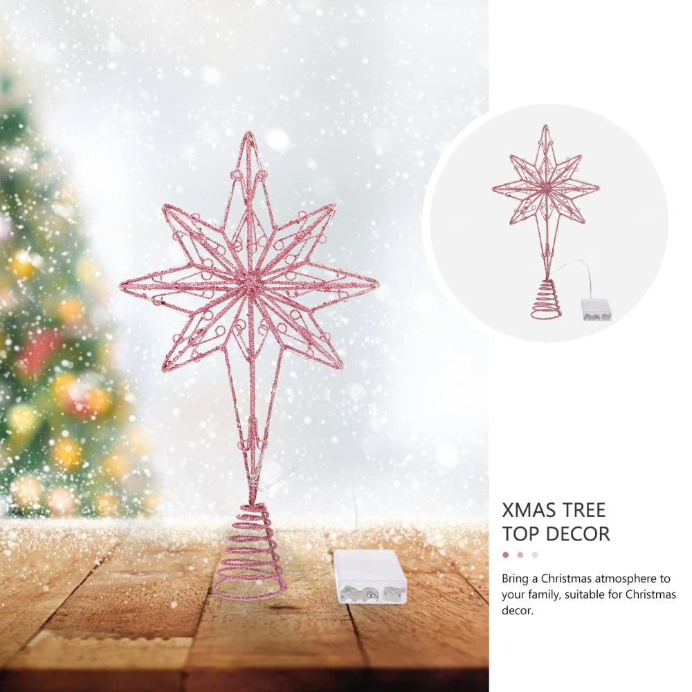 Christbaumschmuck Weihnachtsbaumspitze Sterndekorationen Licht Glitter Baumspitze Stern Eisenhandwerk Weihnachtsbaumspitze Lampe DIY Handwerk Hängen