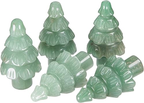 Miniatura 3 de Rockcloud Mini adorno de escritorio para árbol de Navidad de cristal curativo de 2.56 pulgadas, piedra de bolsillo, decoración de Navidad, oficina