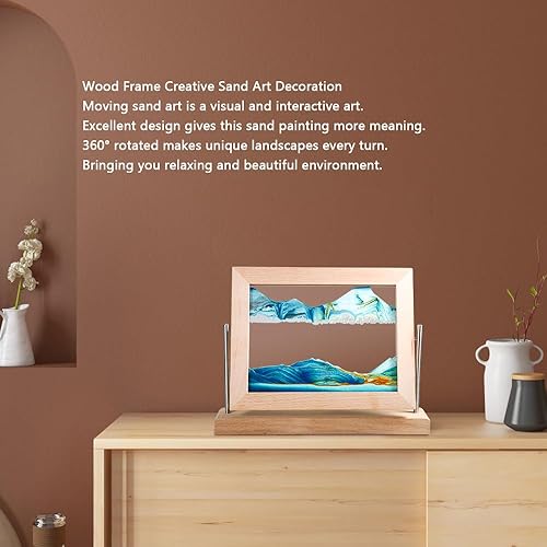Vista 14 de Bochino Cuadro de arte de arena dinámico con marco de arena para decoración del hogar y la oficina Oro rosa