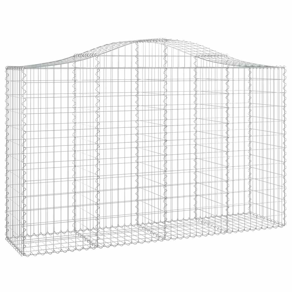 Gabiony z wysokim łukiem 10 sztuk 200 x 50 x 120/140 cm ocynkowane żelazo do barier ogrodowych i ochrona przed wzrokiem jako dekoracyjne wygłuszające ściany gabionowe z odpornego na korozję