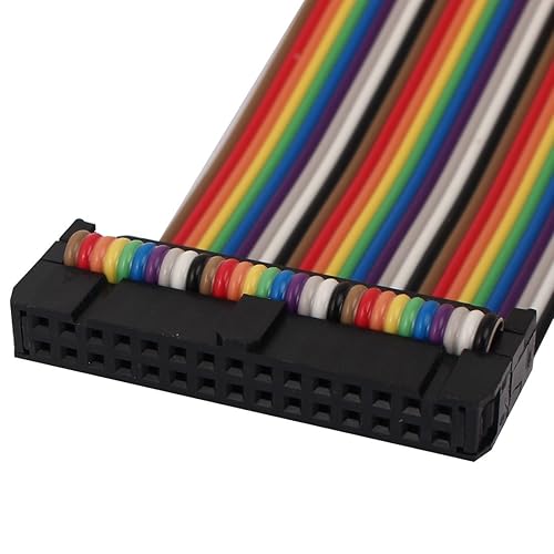 Miniatura 2 de uxcell Conector IDC Flat Rainbow Color Cable de cinta, FF, 19.7 in, 30 pines, 30 vías para bricolaje, 2 piezas