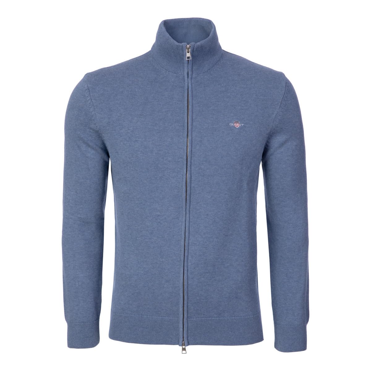 Gant Herren Casual Cotton Zip Cardigan BAUMWOLLSTRICKJACKE MIT REIßVERSCHLUSS (1er Pack)