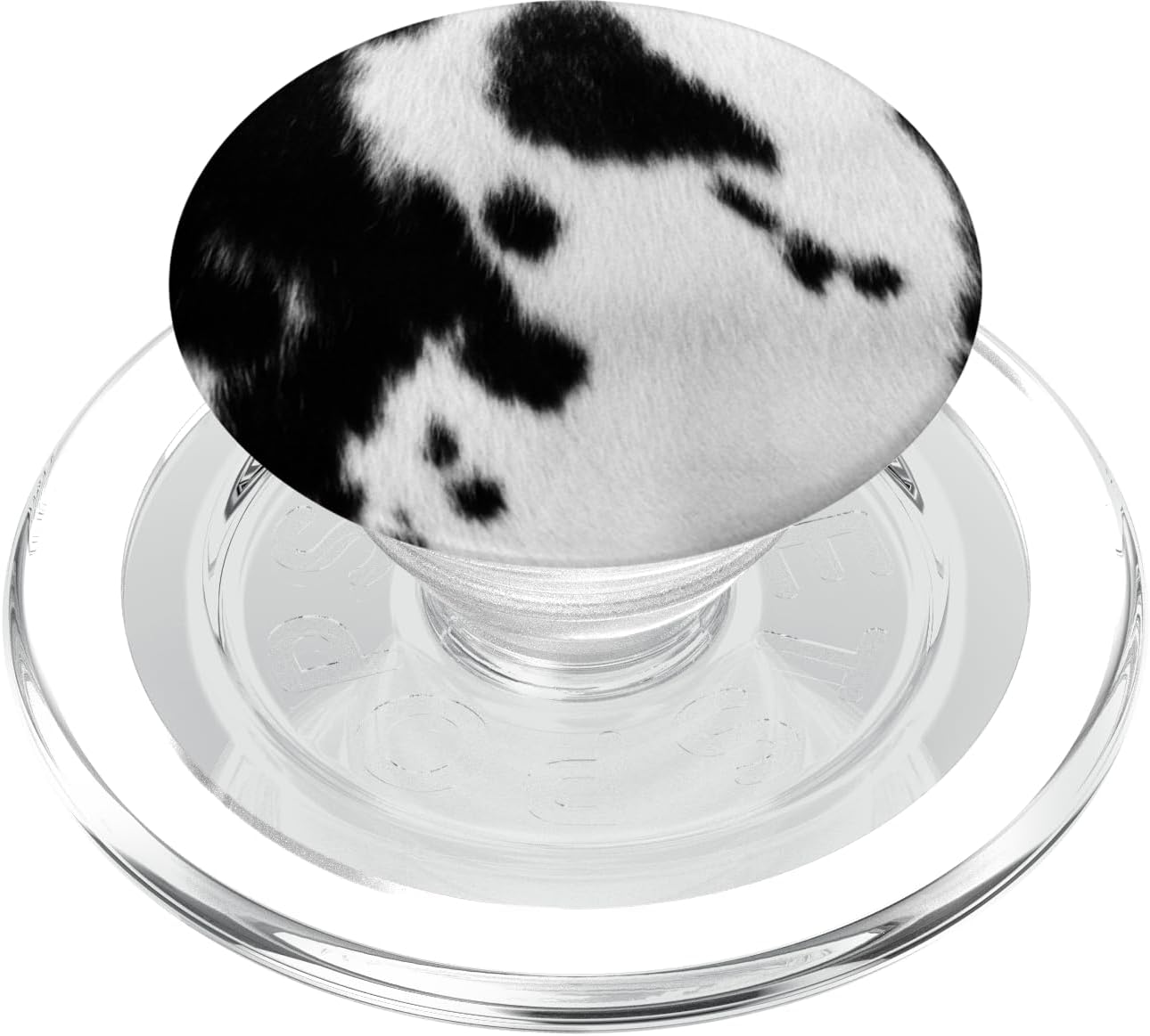 Cow Print Animal Print Pattern Black and White Cute PopSockets MagSafe PopGrip for iPhone