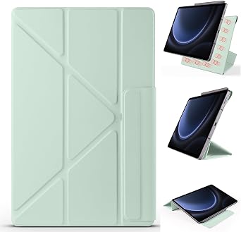 for Xiaomi Pad 7/7Pro 11.2"2024,Magnetic Attachment Slim Trifold Cas Auto Wake/Sleep,Multi-Viewing Angles, Light Shell CoverGreen