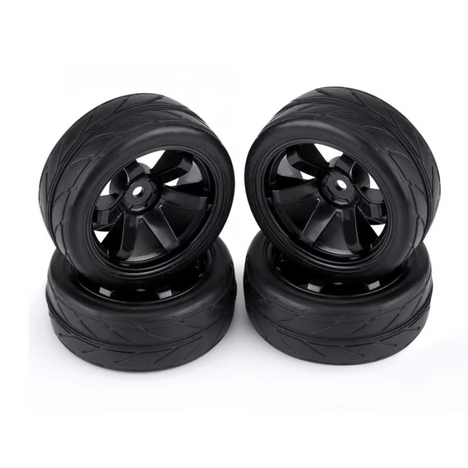 Neumáticos Coche RC para Redcat Exceed para HPI 1/10 Juego 4 Neumáticos Goma con Llanta De Plástico para Coche De Escalada RC Crawler(6 Holes)