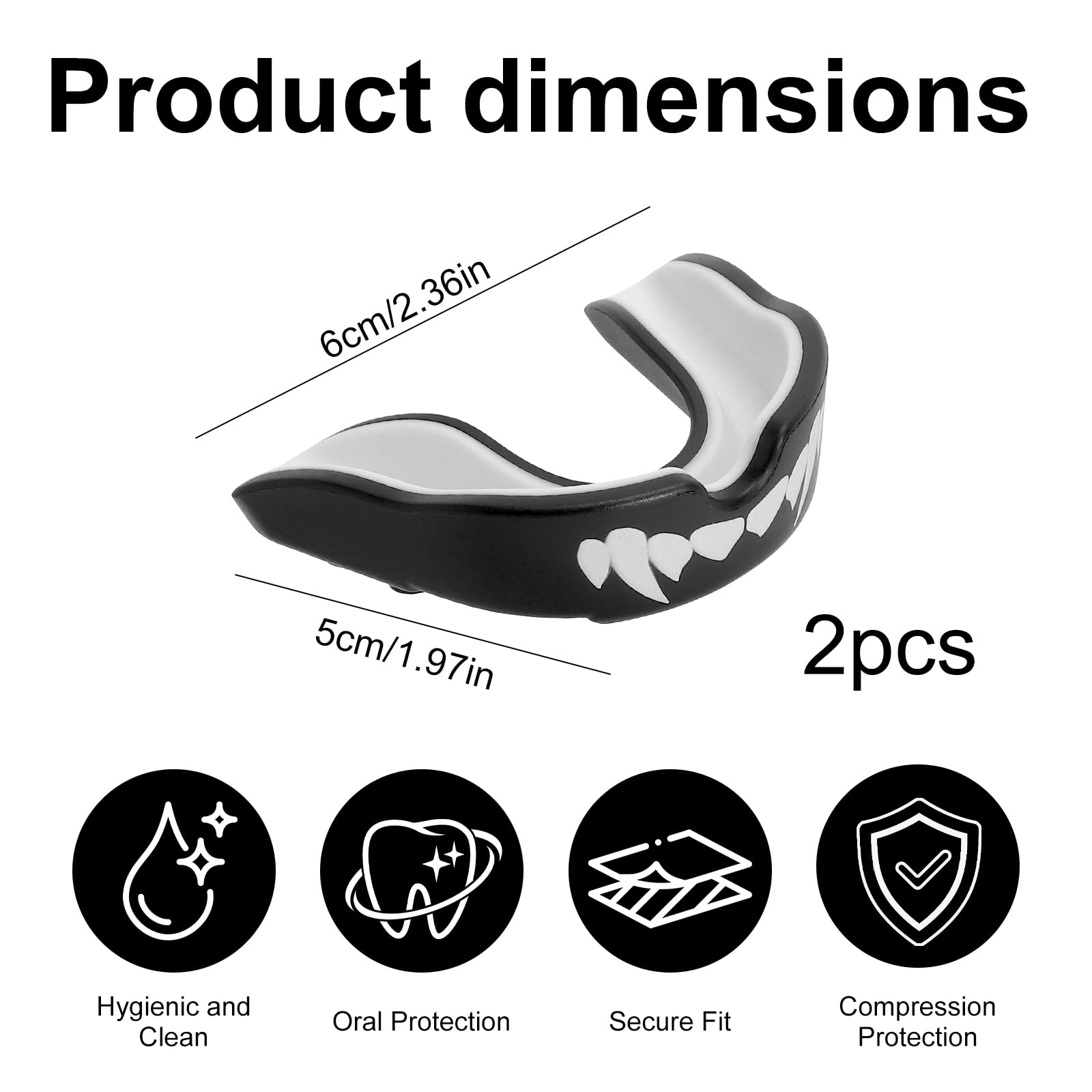 Protectores bucales deportivos para adultos, negro, kickboxing, rugby, boxeo