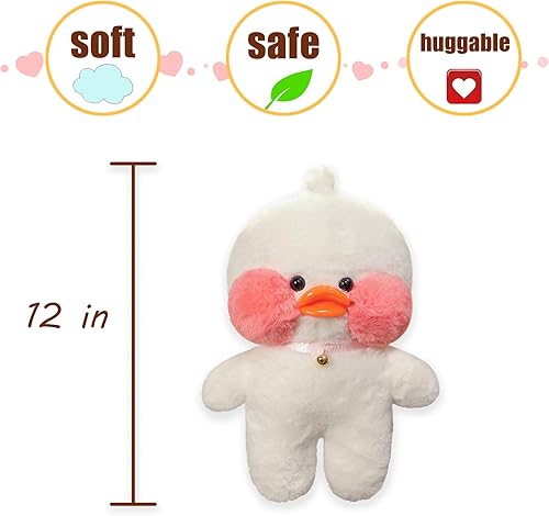 Miniatura 7 de Peluche de pato amarillo con 9 piezas de ropa y accesorios de animales de peluche de pato, lindo animal de peluche con anteojos, regalos de