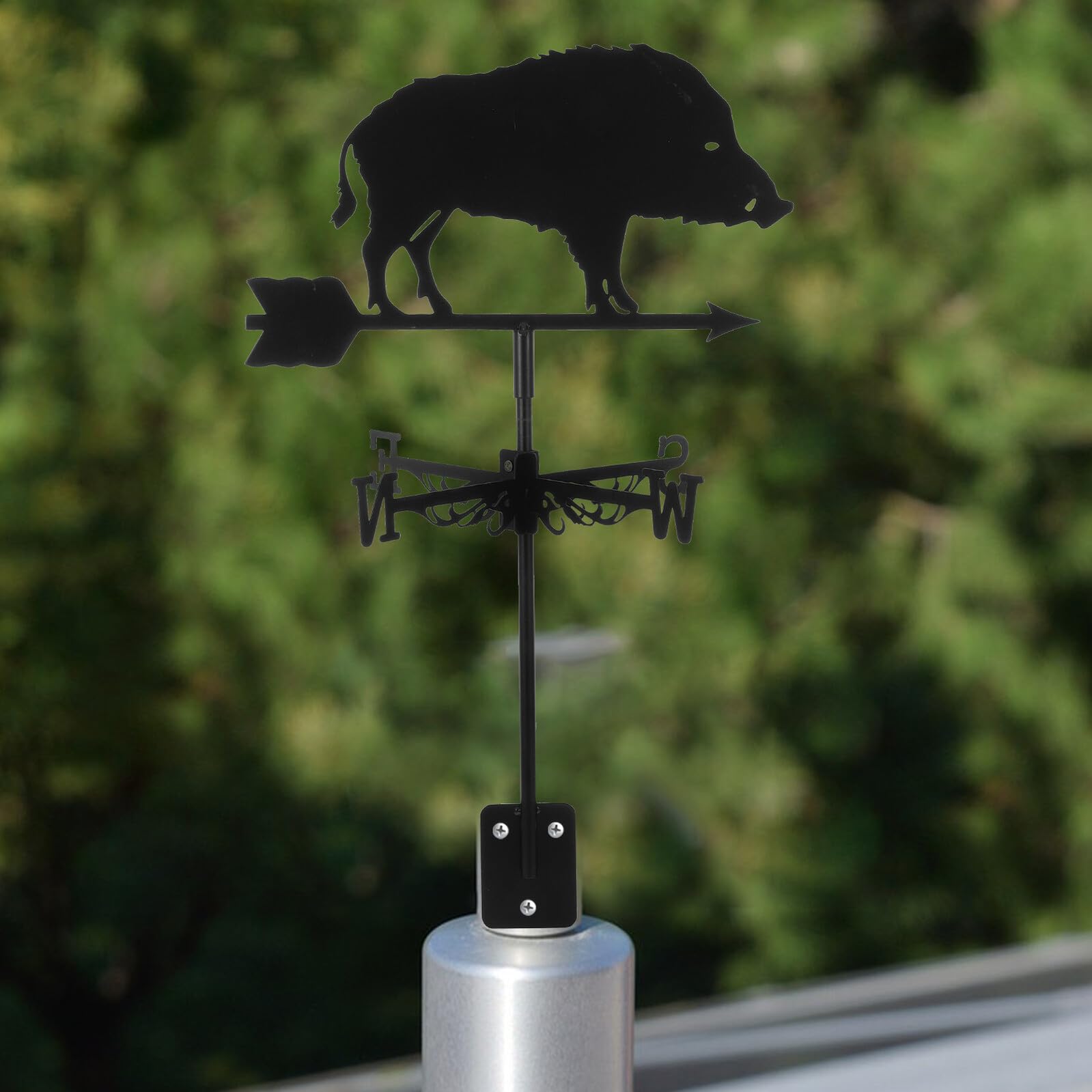 VANZACK Wetterfahne aus Metall Windrichtungsanzeiger Gartenstab Bodeneinbau Gartendeko Dachmontage Langlebig