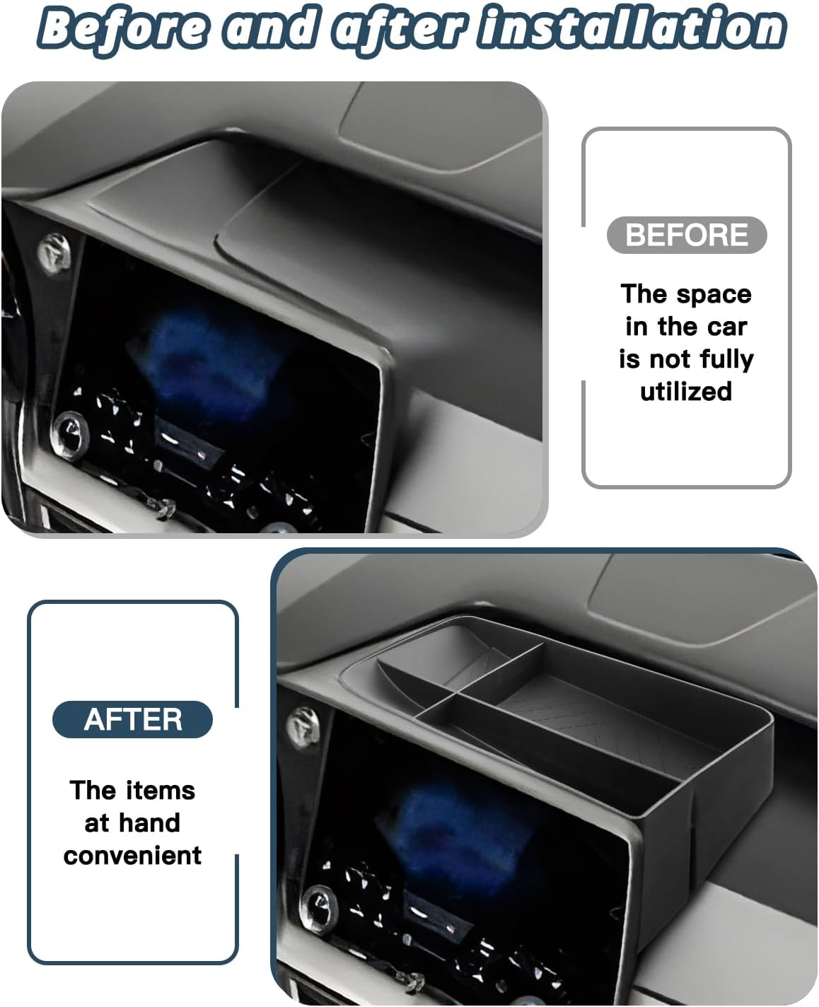 Ruiya Behind Screen Dashboard Storage Tray Compatible with 2024-2026 Lexus TX, TPE Organizer for TX350 Premium, TX500h F Sport, TX550h+ Luxury, Lexus TX350 Interior Accessories image 4