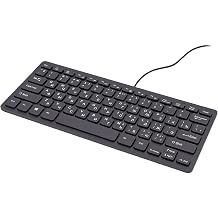 Wired Russian USB Keyboard with Cyrillic Letters, Mini Thin 78 Keys USB Interface Plug and Play for Computer Laptop PC
