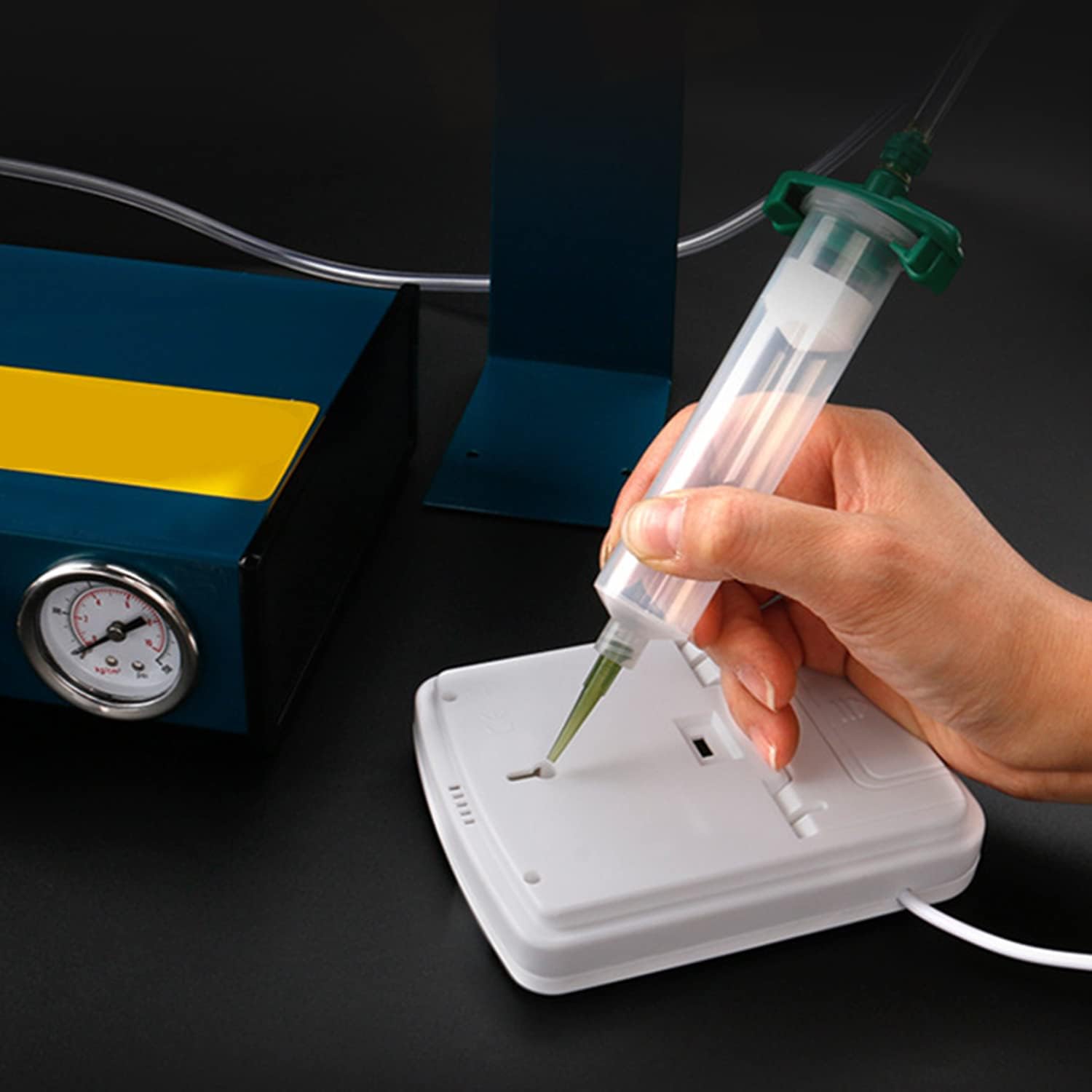 Utoolmart Air Distribution Tube, Adhesive Syringes Tube Sleeve, Glue Liquid Cartridge Dispensing Syringe Barrel, 30cc Plastic Syringe Dispensing, with Piston, Transparent, 4 Pcs