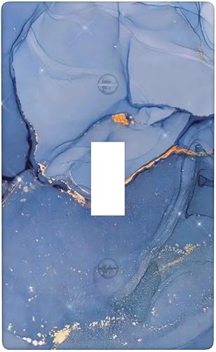 Placas de interruptor de luz de palanca individuales de mármol azul dorado y cubiertas de enchufe, placa de pared eléctrica decorativa para