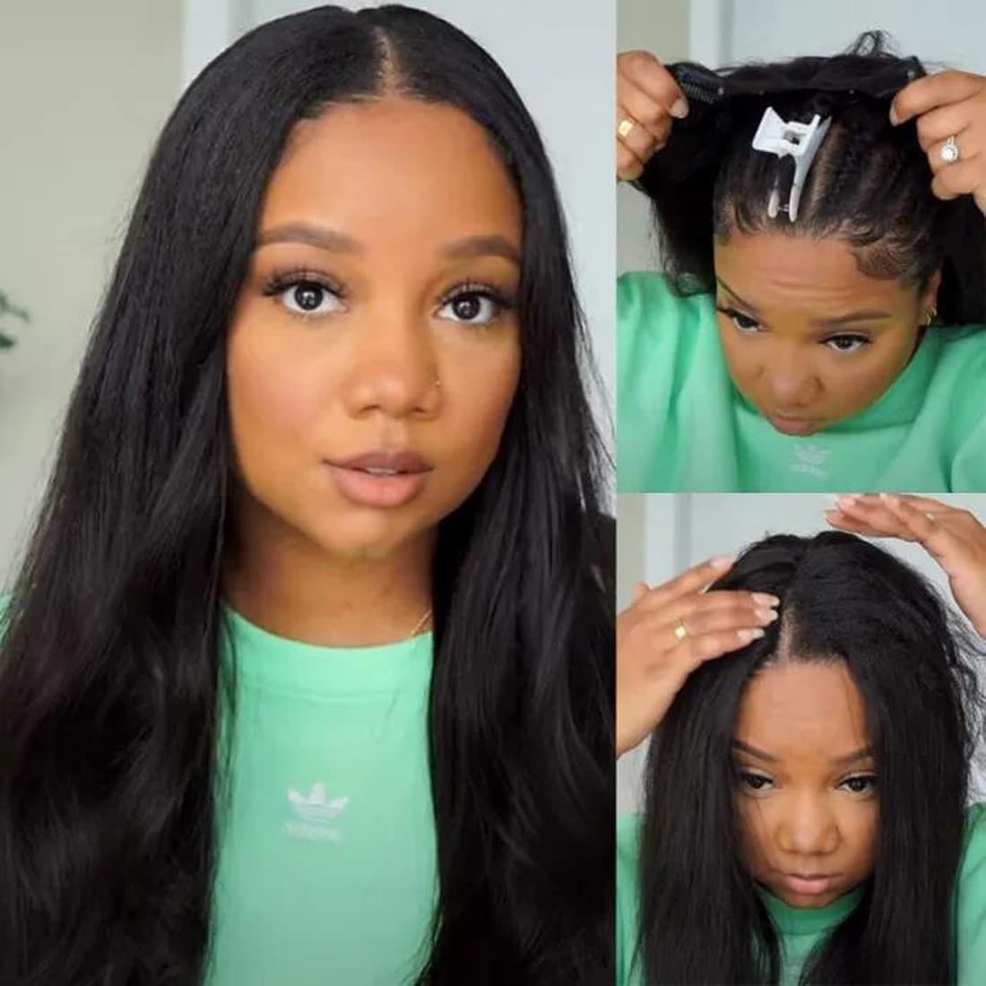 UNICE V Part Wigs Human Hair Body Wave Upgrade Glueless Human Hair V-Part Clip in Wigs No Leave Out, No Glue, No Sew-in, Beginner Friendly 150% Density 18 inch
