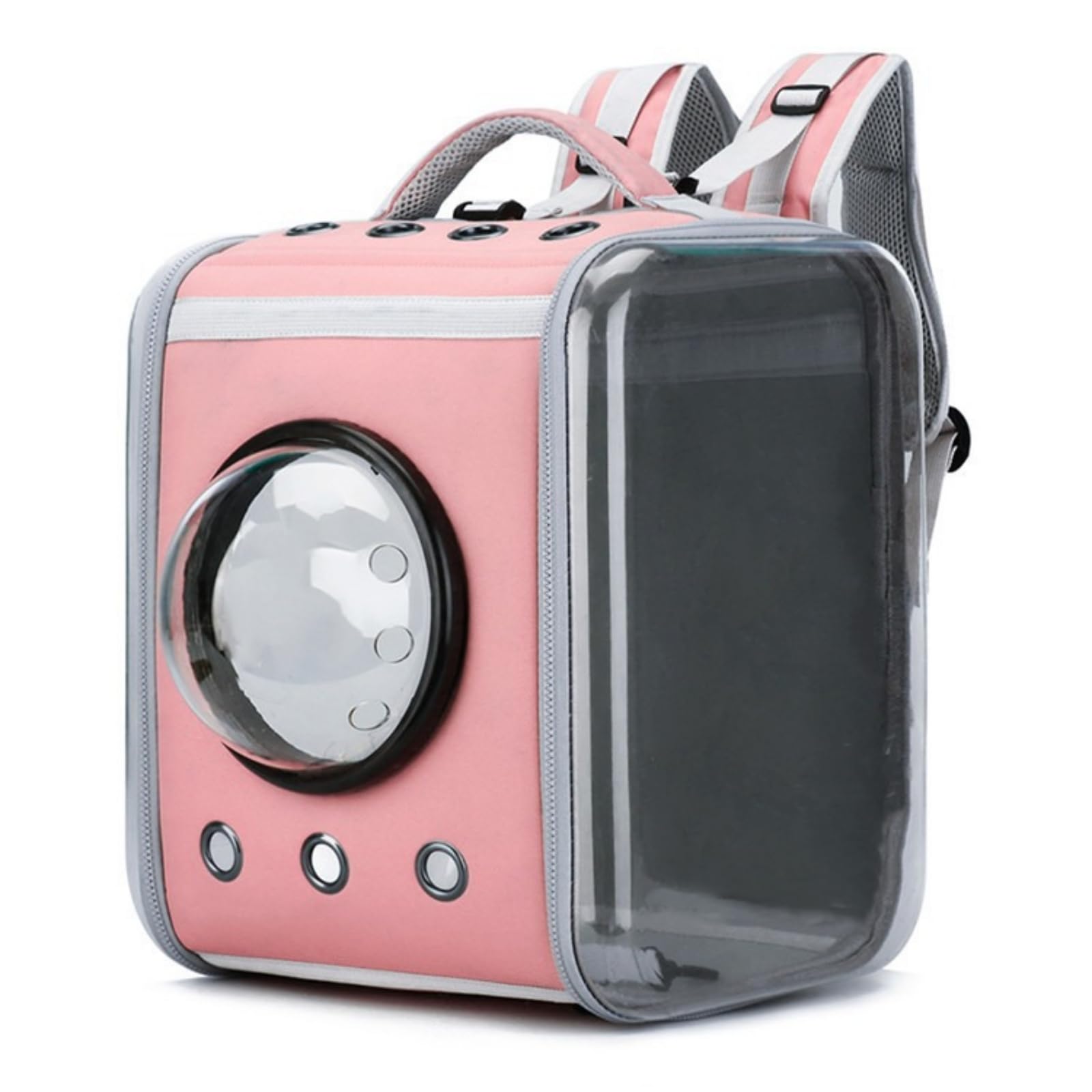 Katzenrucksack mit Fenster transparent Katzenrucksack belüftet Haustier-Rucksack mit Fenster für Kleintierbesitzer, Tierarztbesuche, Unterwegs, Rosa
