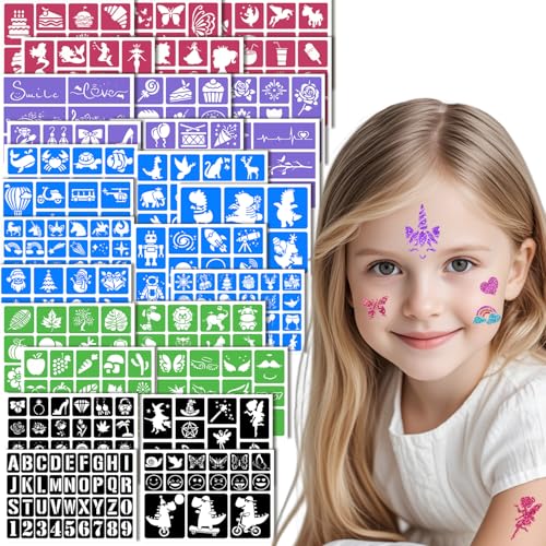 XiQiDianr 380pcs Temporary Tattoos Stencils