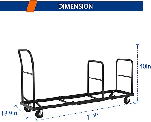 Vista 4 de Carrito de silla plegable multifuncional vertical, carrito de silla de colocación horizontal en forma de L, estante de almacenamiento de silla