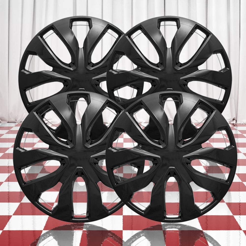 Set of 4 Gloss Black 10 Spoke 17" Wheel Covers for Nissan Rogue S 2014-2020