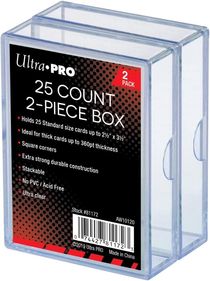 Ultra Pro 2 Pack 2-Piece 25 Count Clear Card Storage Box : Amazon.com ...