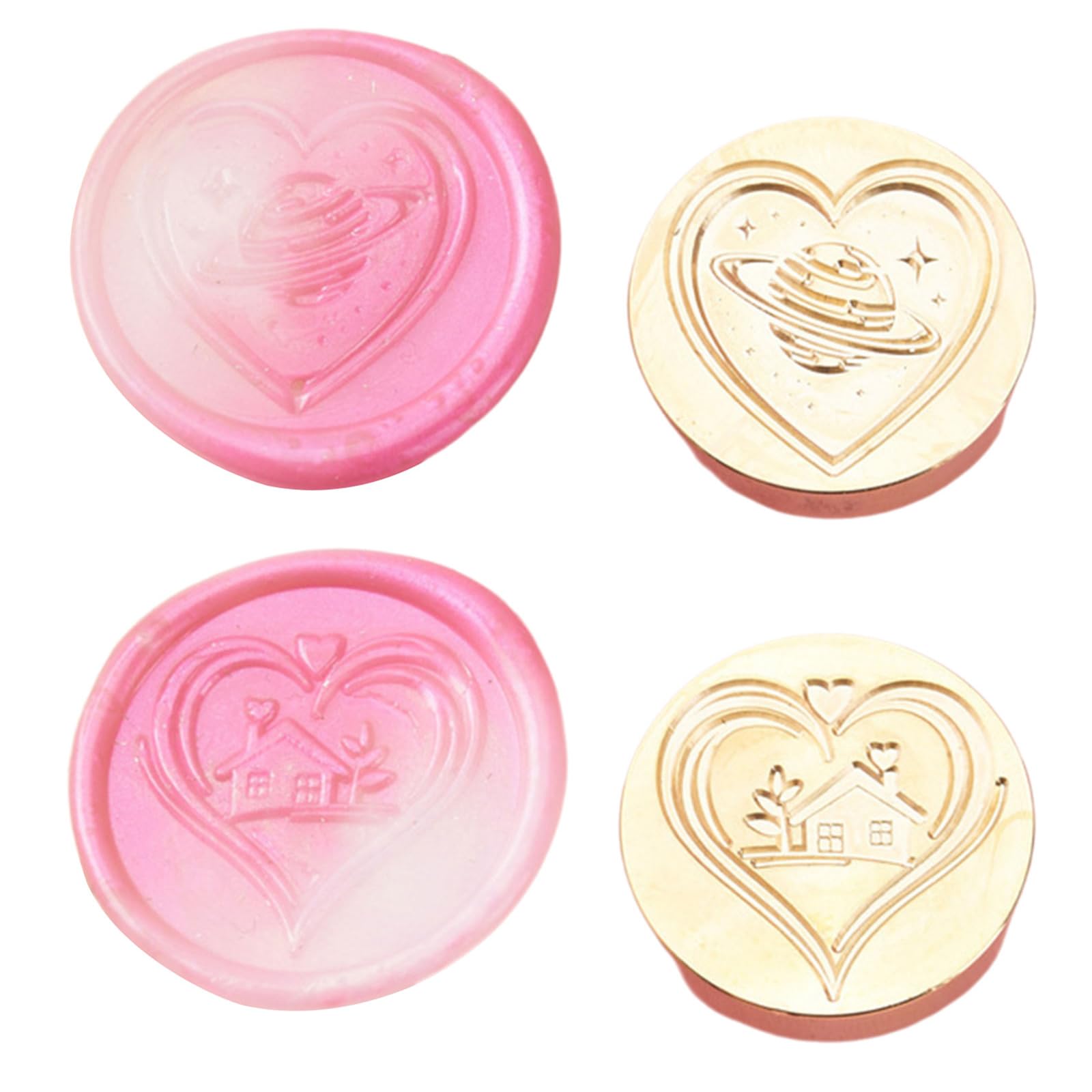 Tsophreniq 2Pcs Love Heart Stamp Head, Sealing Head for Invitations, Appreciation Card, Package, Envelope Embellishments Heart Seal