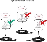Vista 2 de White Power Cord Replacement for Alexa Dot 3rd Gen, Dot 4th Gen, Dot 5th Gen 2022, Echo Pop 15W Power Adapter Charger