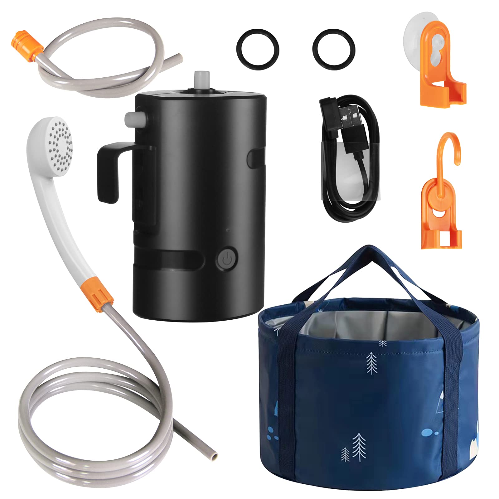 Douche Portable Extérieure Avec Batterie Et Sac D'eau 20L - Étanche IPX7, LED - Parfaite Pour Camping, Randonnée