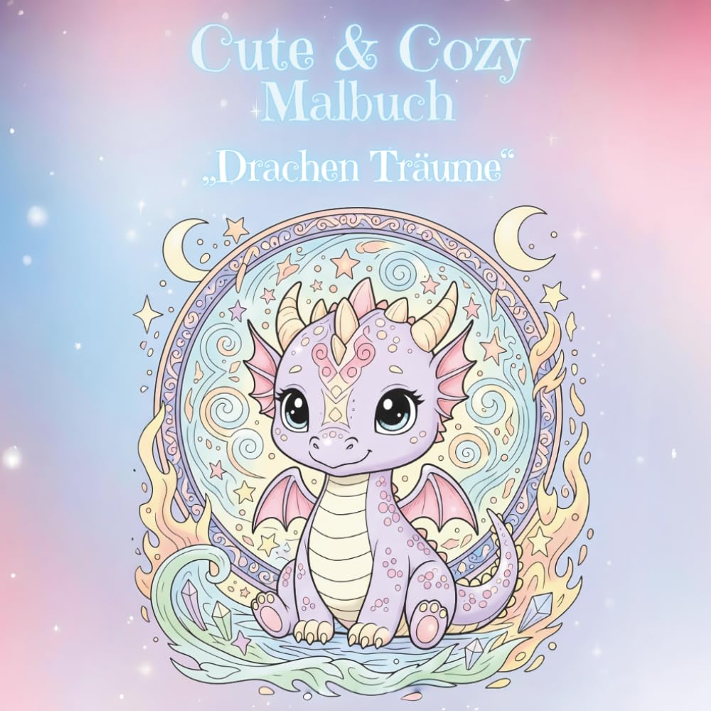 Cute & Cozy Malbuch – Drachen Träume: Kleine Drachen, Schlösser, Burgen und Schätze zum Ausmalen (Cute & Cozy Kinder Malbücher)