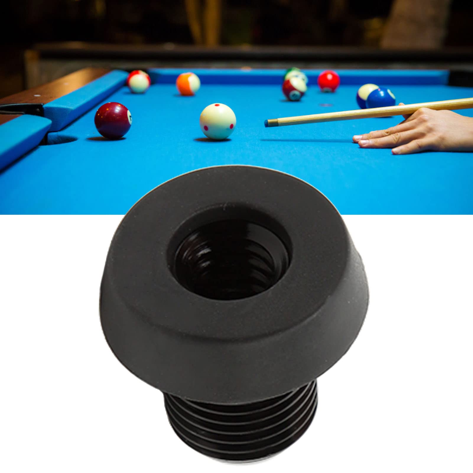 Parachoques Para Taco De Billar | Cubierta Inferior Protectora De Aleación Y Plástico, Color Negro