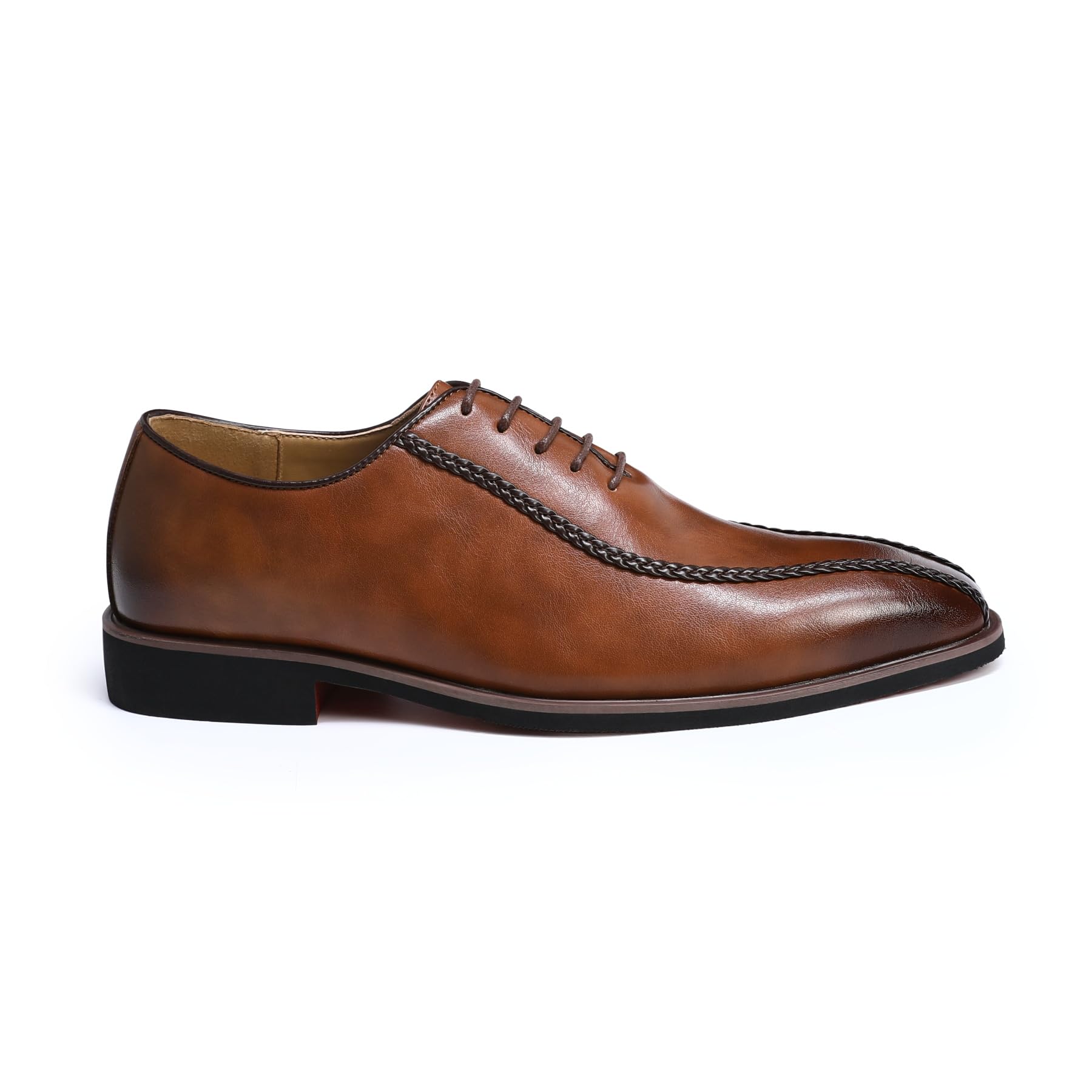 Allthemen Homme Derby Cuir Ville Classique Oxford à Lacets Business Basse Chaussure Sculptées Pointues Soiree