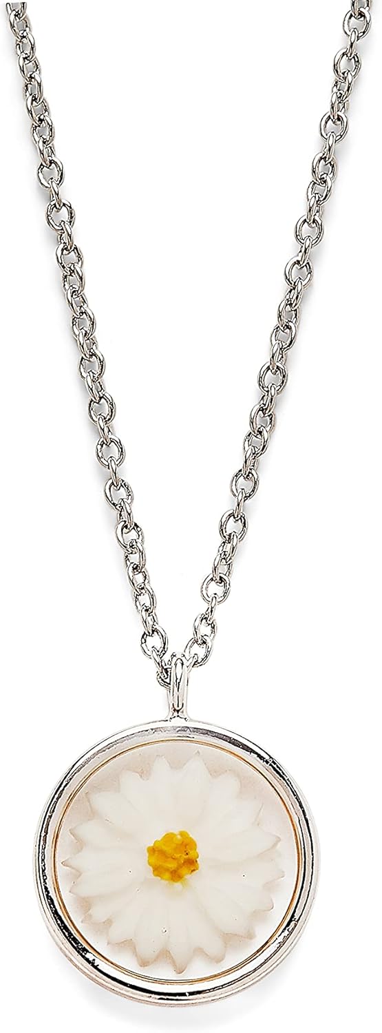 Pura Vida 18" Silver Meadow Necklace - Adjustable Length, Brass Base - Brand Charm, 3" Extender