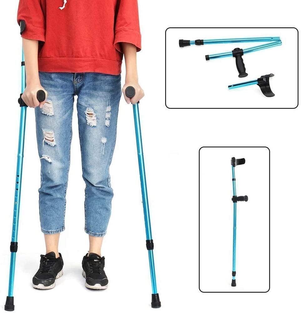 MRKU Stampelle da avambraccio Bastone Pieghevole Regolabile Altezza Regolabile Stampelle da avambraccio Supporto per Gomito in Alluminio Leggero con Ammortizzatore Splightw
