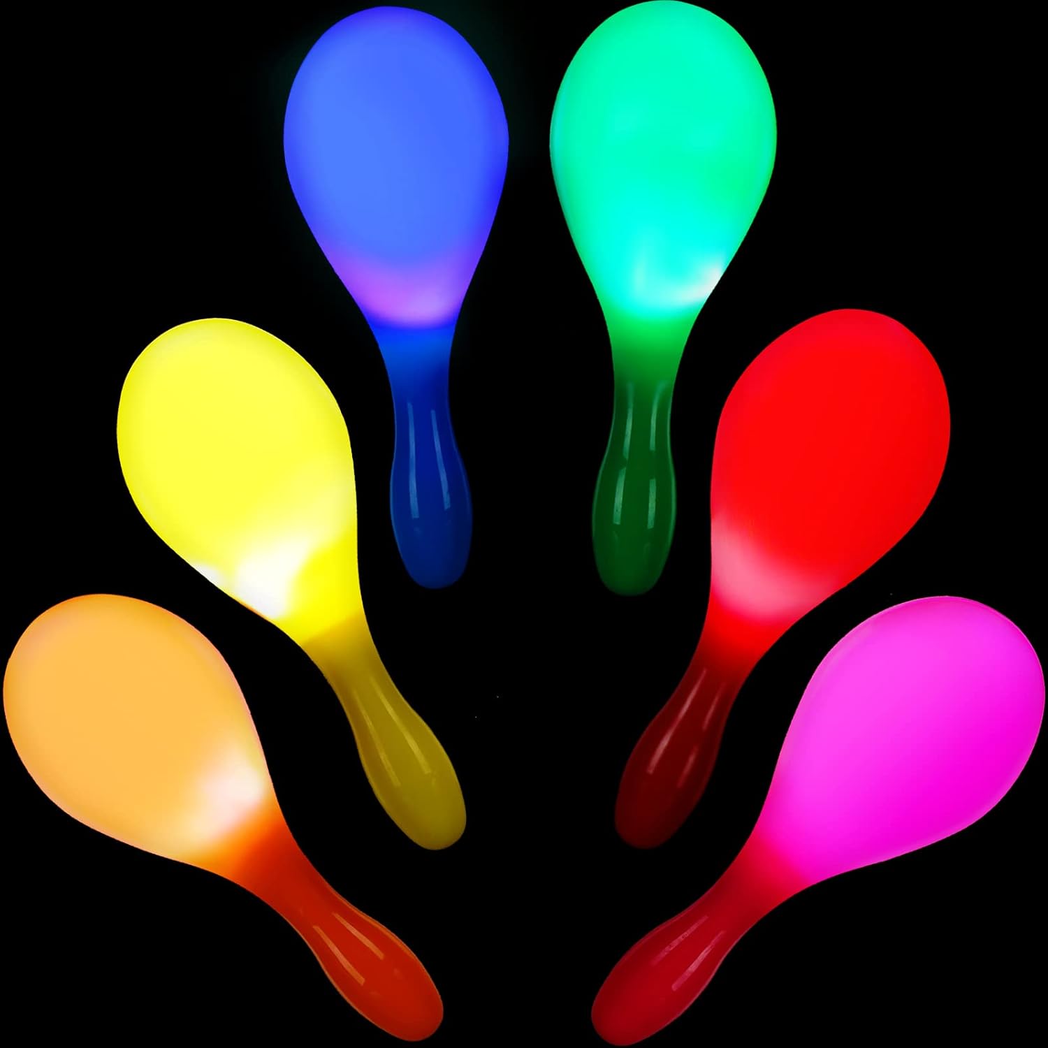 Sratte 6.3 Inch Light up Mini Maracas Toys Plastic Maracas