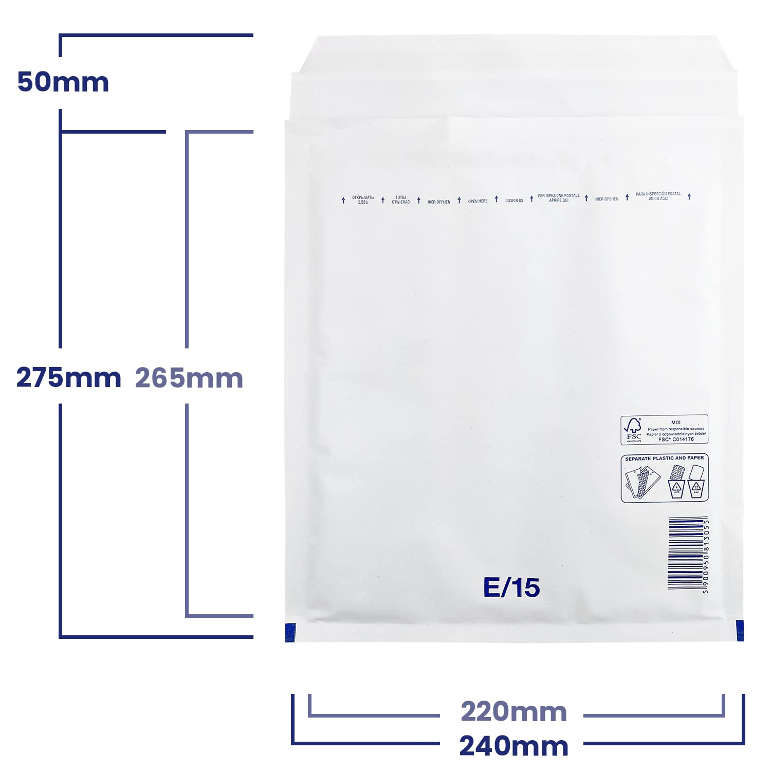 Busta Imbottita WeWave In Carta Kraft, Imbottitura Carta Onda 15x21,5