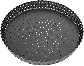 Alvinlite The Perforated Pie Pan - Golden Pie Tart Quiche and Flan Crusts Guaranteed with This Deep Dish Pie Plate Designed with Holes for Crisp Baking(9')