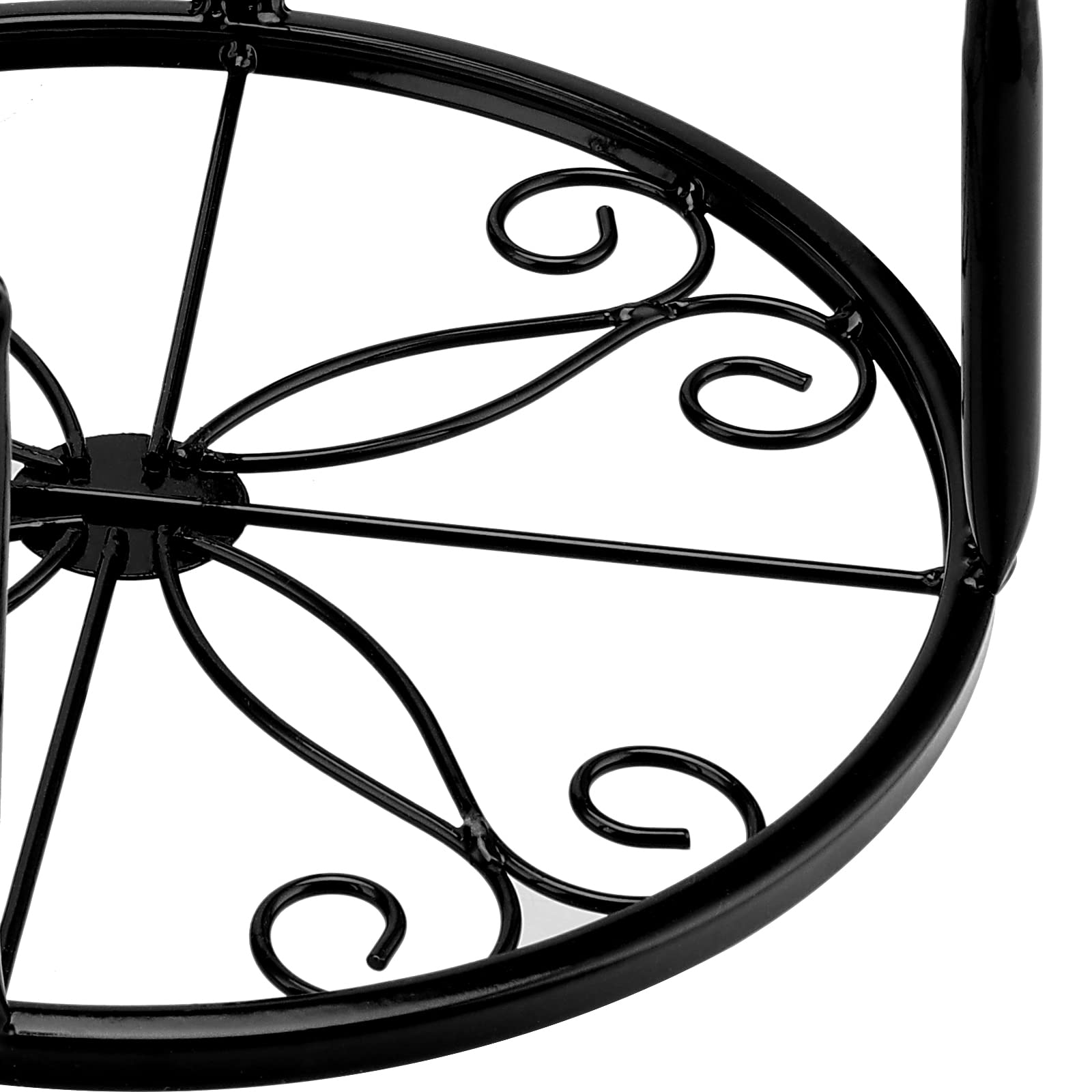 Set di 2 supporti rotondi per piante rotanti con ruote, struttura