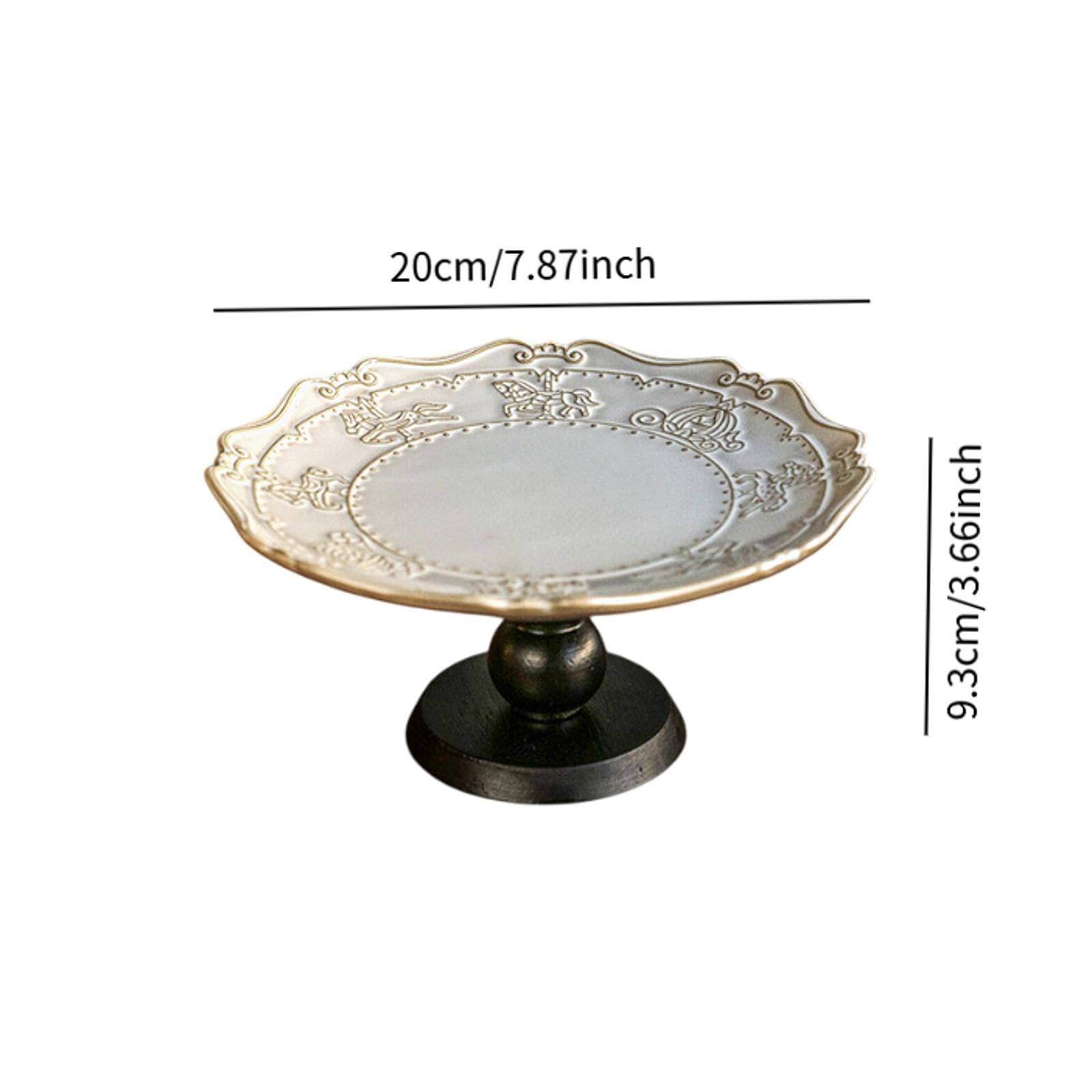 predolo Vassoio per Dolci su Piedistallo, Espositore per Dessert per Bancone Rustico, 20x9.3 Cm