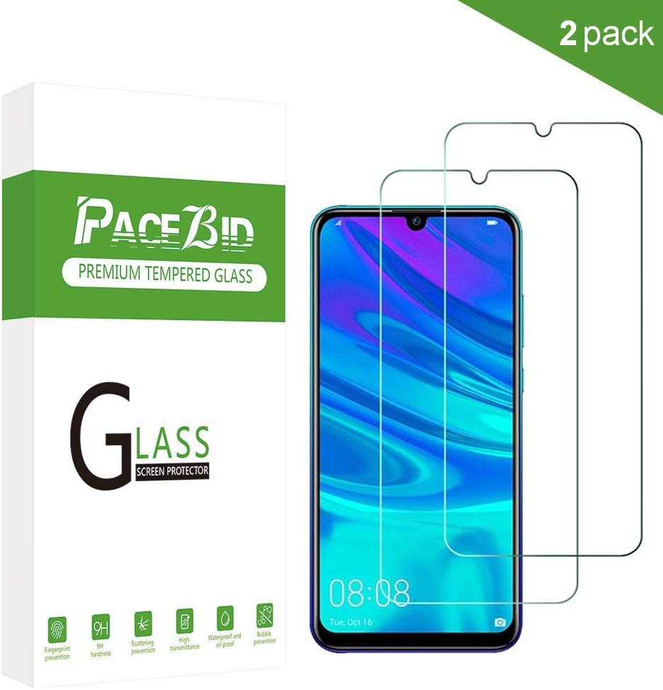 PaceBid Compatible with Huawei Honor 10i Screen Protector, [2 Pack] Scratch Resistant 9H Hardness Premium HD Clear Film Tempered Glass for Honor 10i