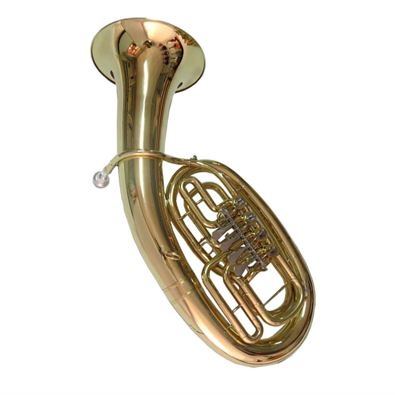 Euphonium-Instrument Mit 4 Flachen Tasten, Messinglack, Gold, B-Dur, Spezielles Euphonium Mit Zubehör Euphonium-Bausatz