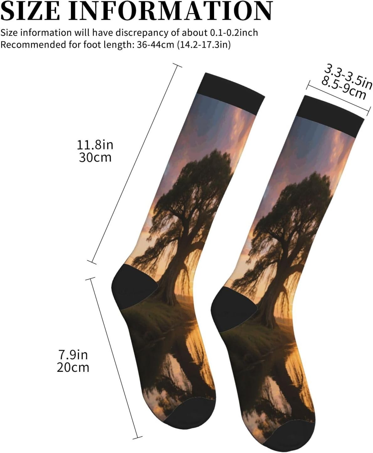 Big Trees In Sunset Compression Socks For Women Men 15-20mmhg Graduated Support Circulation Knee High Socks For Nurses Athletic