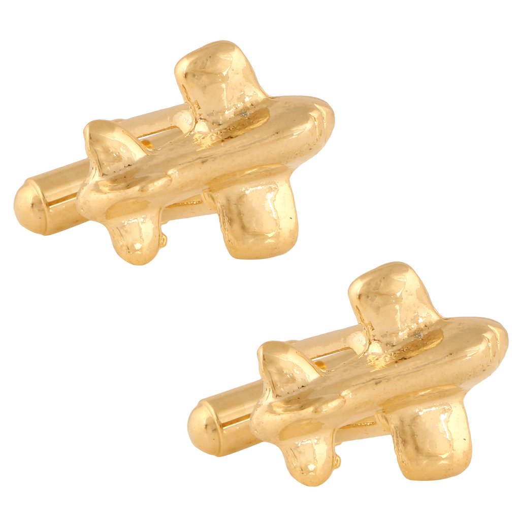 tripin Men's Golden Aeroplane Shape Cufflnks In A Gift Box Tnapzgold653-picture-24