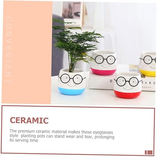 Miniatura 4 de YARNOW Macetas de cerámica para orquídeas, macetas de cerámica, macetas de ornamento para plantas de interior, maceta pequeña de cerámica, maceta