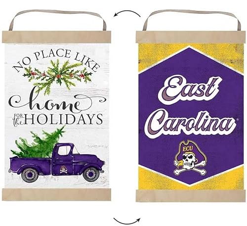 KH Sports Fan Reversible Banner Sign Home for Christmas East Carolina Pirates
