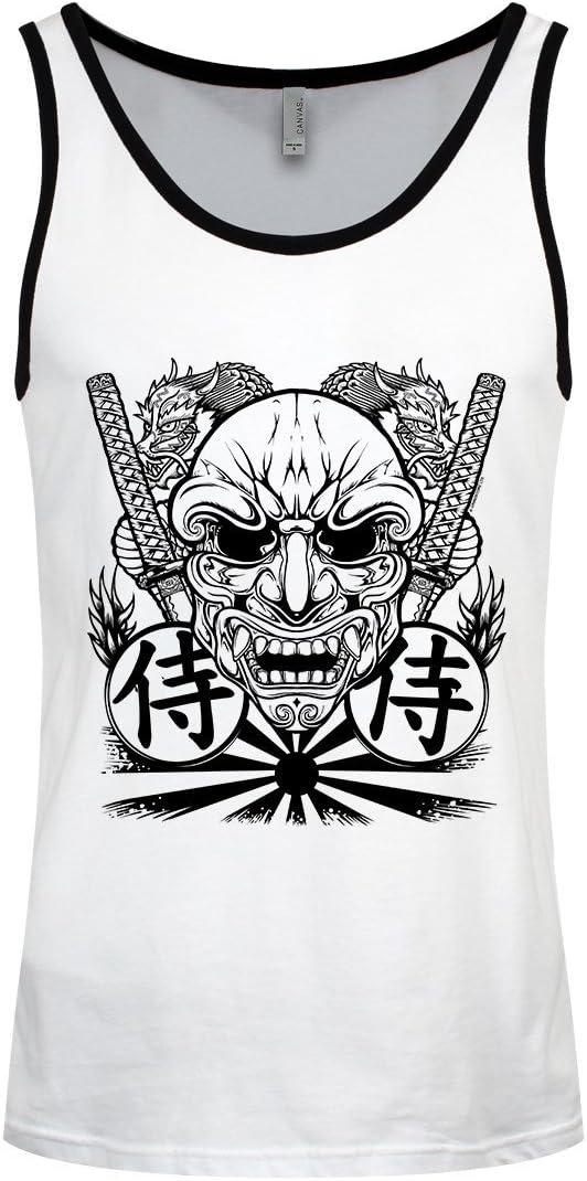 Unorthodox Collective Men's Samurai Mask Black & White Ringer Vest