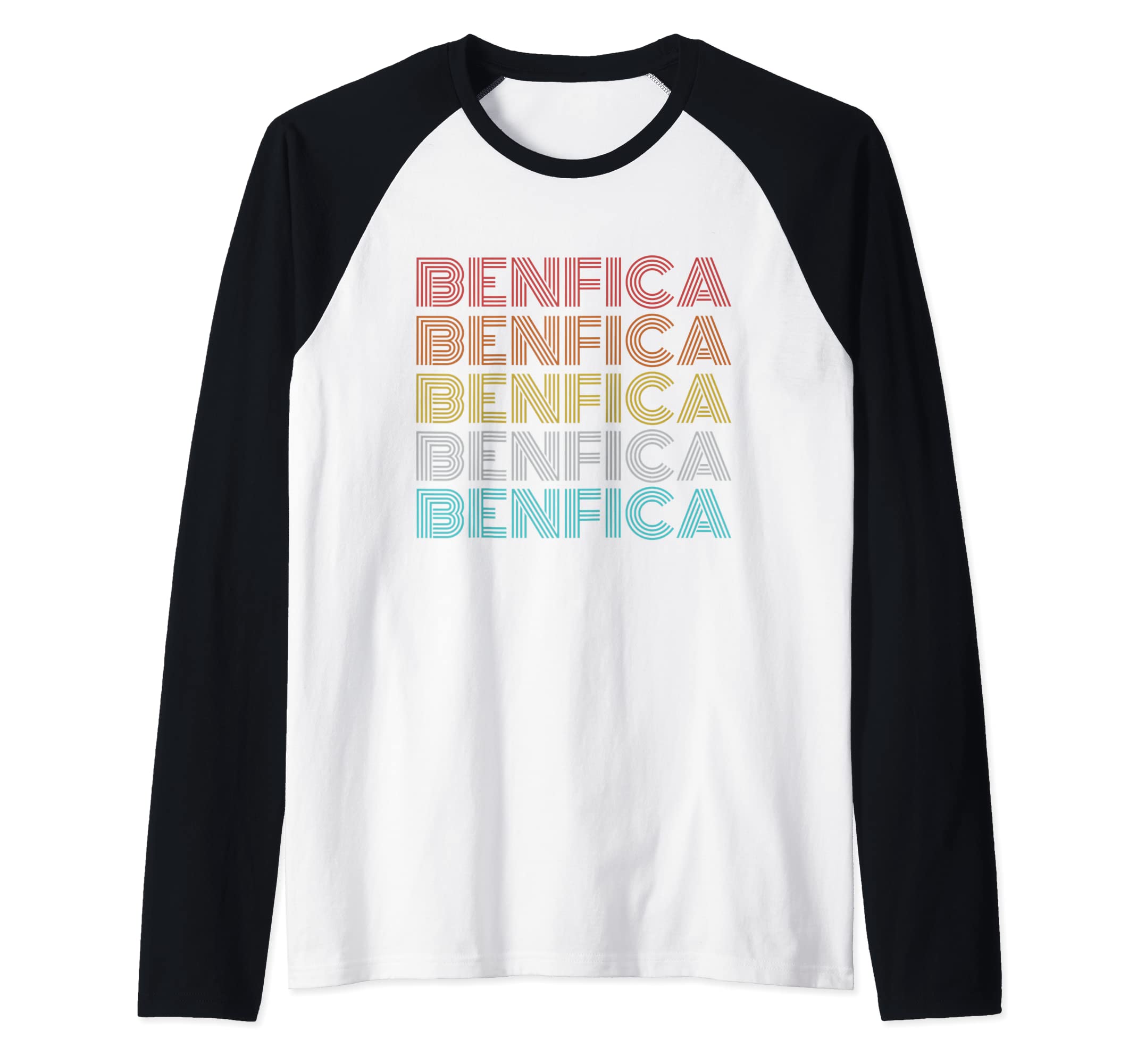 Retro Vintage Benfica Raglan Baseball Tee