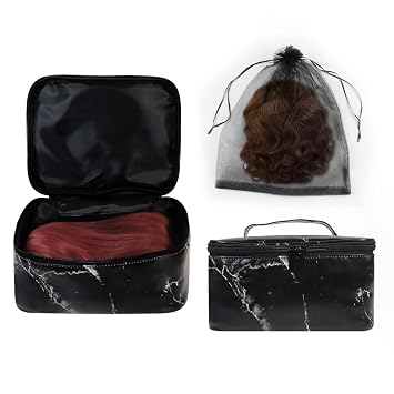 Wig Storage Box - Portable Wig Box Travel Case for Men Women