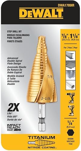 Miniatura 6 de DEWALT Juego de brocas escalonadas 78 pulgadas a 1-18 pulgadas DWA1789IR